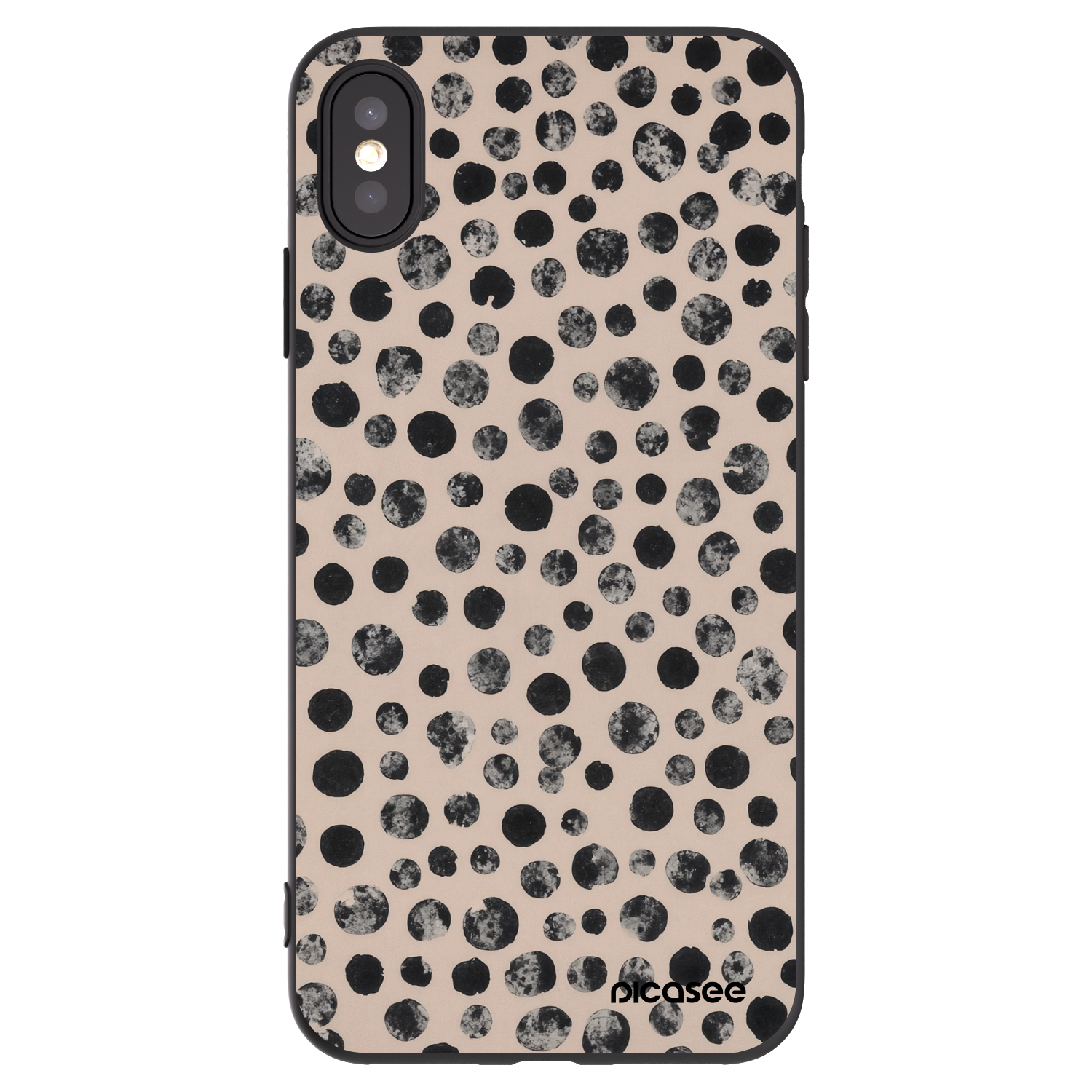 Picasee Apple iPhone XS Max Hülle - Schwarzes Silikon - Dots