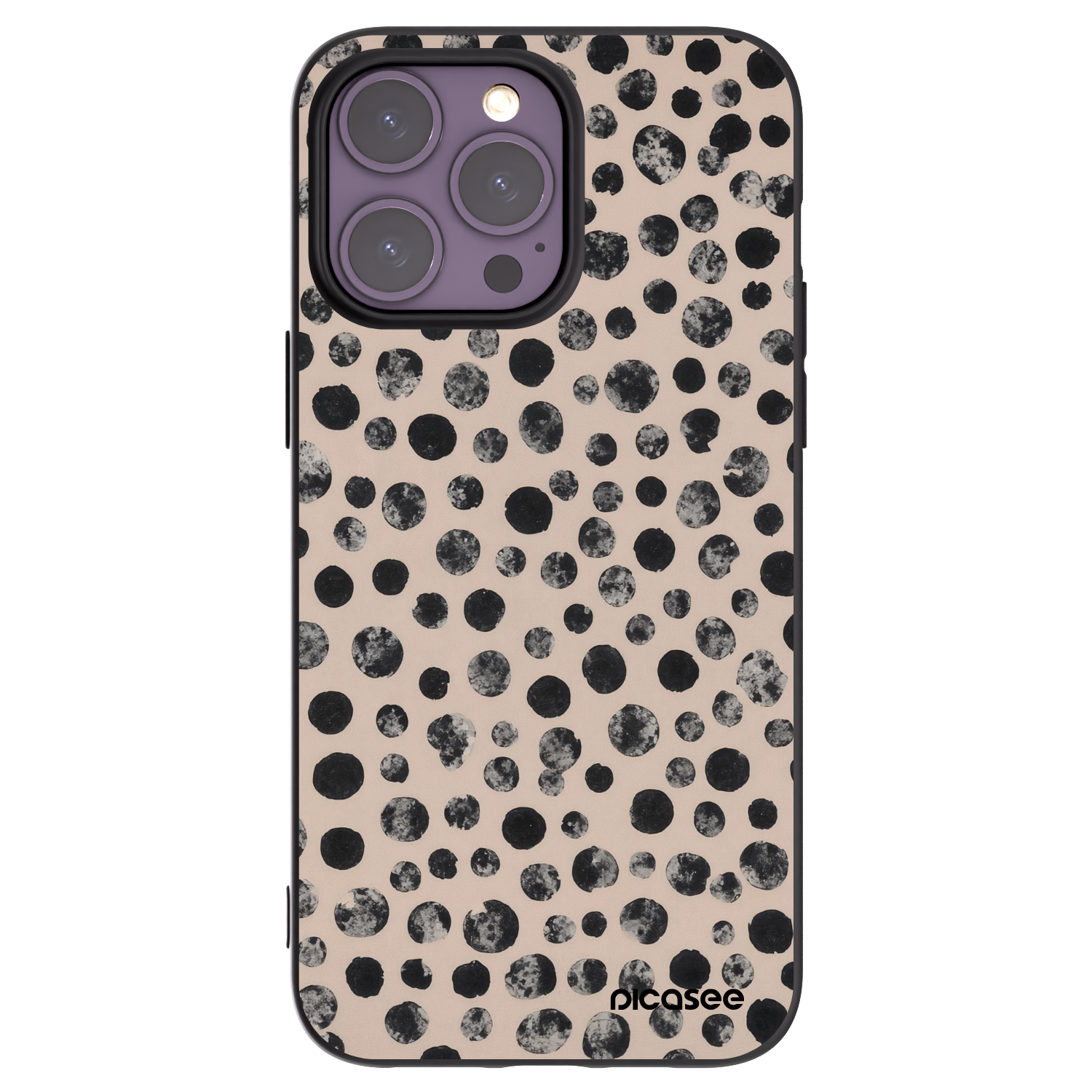 Picasee Apple iPhone 14 Pro Max Hülle - Schwarzes Silikon - Dots