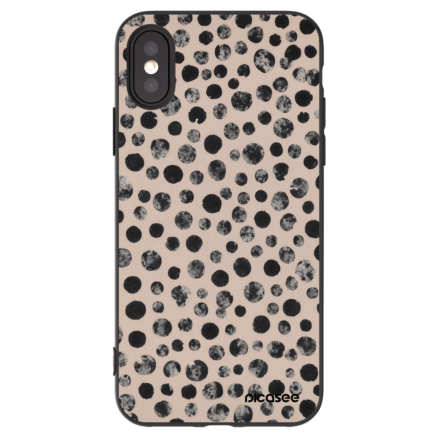 Picasee Apple iPhone X/XS Hülle - Schwarzes Silikon - Dots
