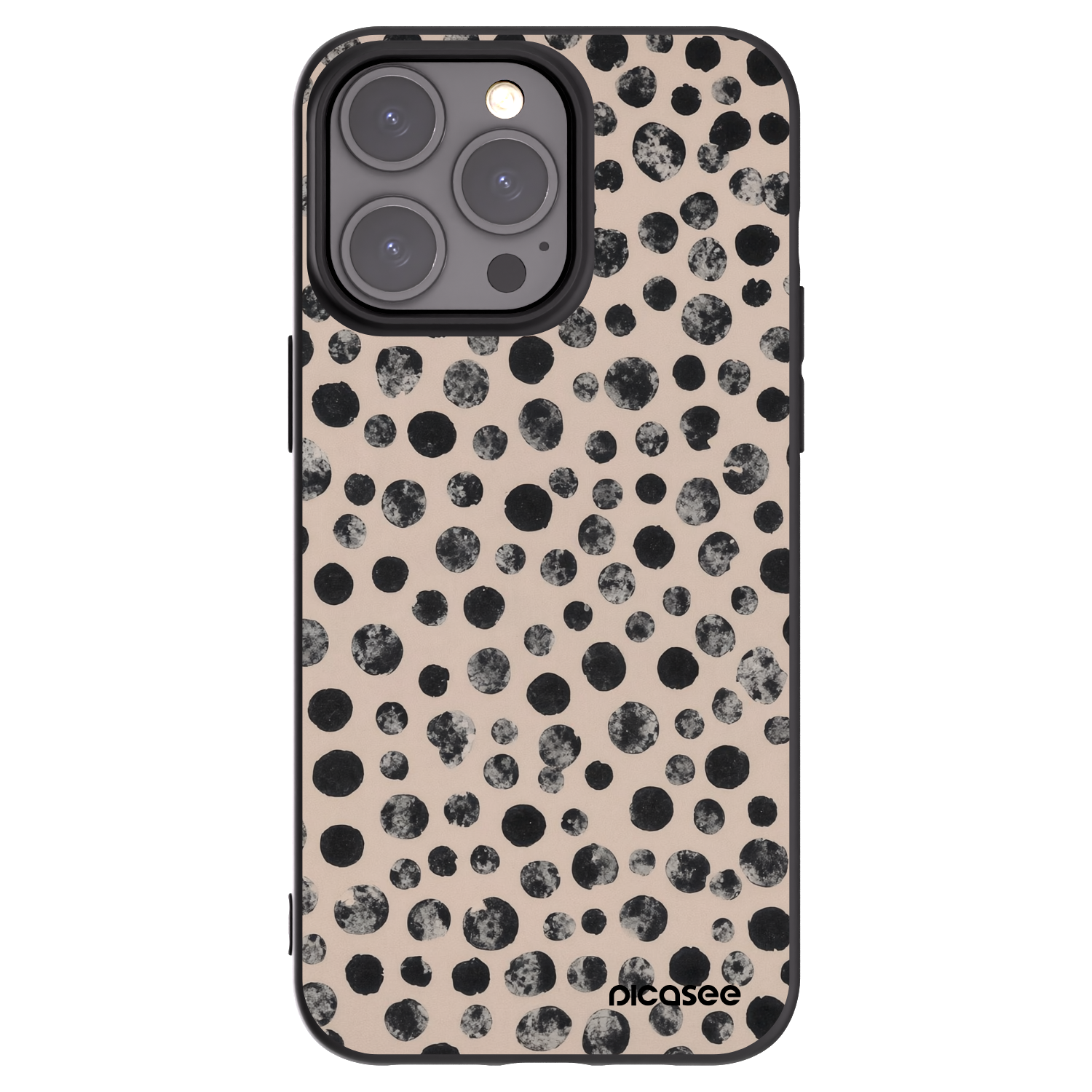 Picasee Apple iPhone 15 Pro Max Hülle - Schwarzes Silikon - Dots