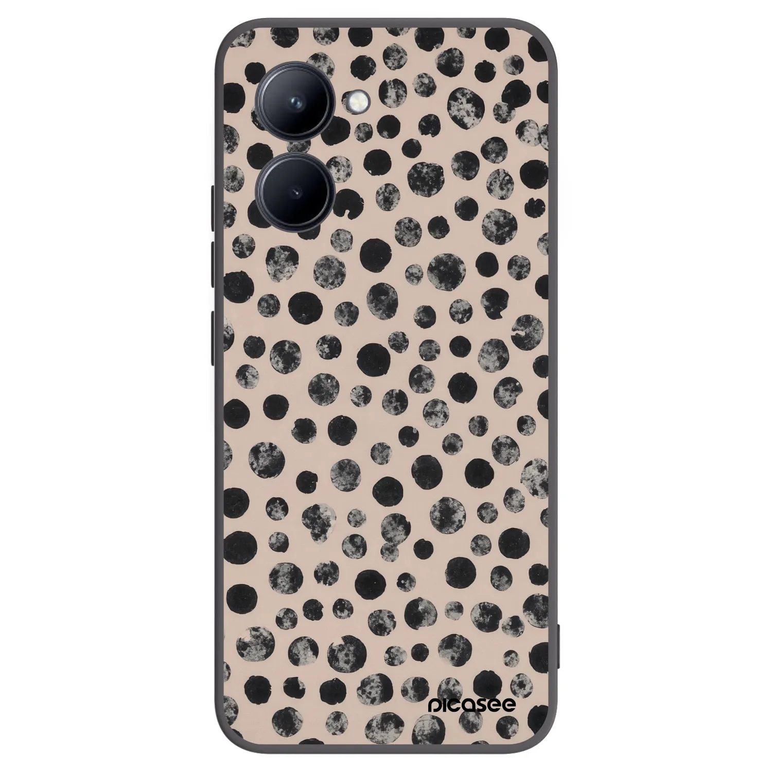 Picasee Realme C33 (2023) Hülle - Schwarzes Silikon - Dots