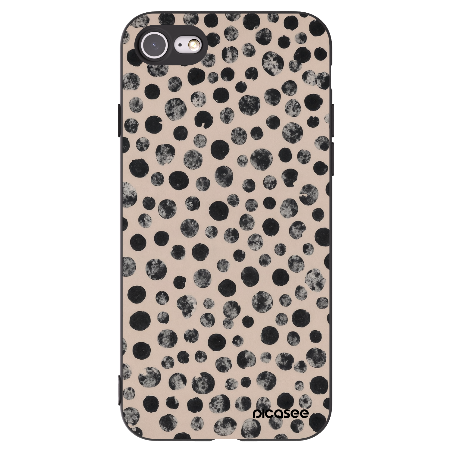 Picasee Apple iPhone 8 Hülle - Schwarzes Silikon - Dots