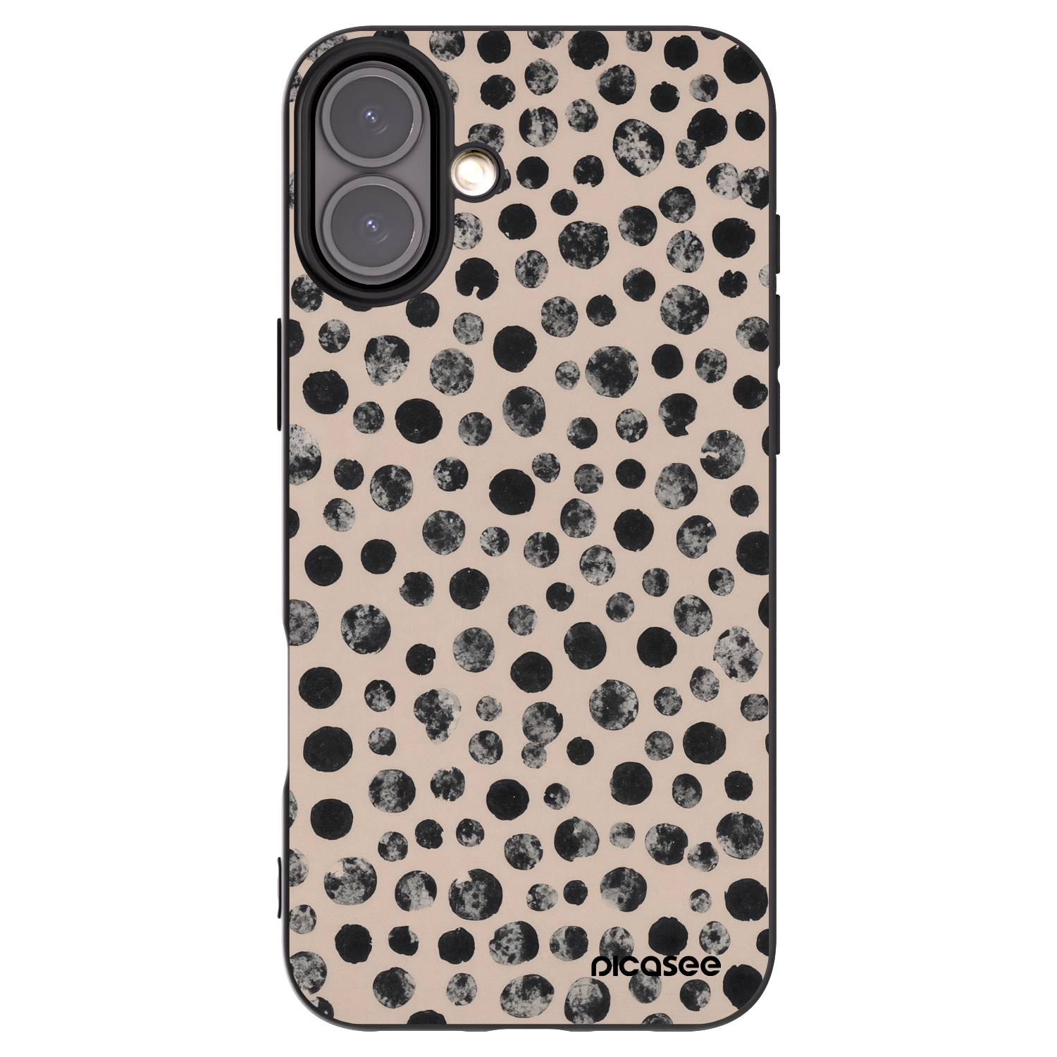 Picasee Apple iPhone 16 Plus Hülle - Schwarzes Silikon - Dots