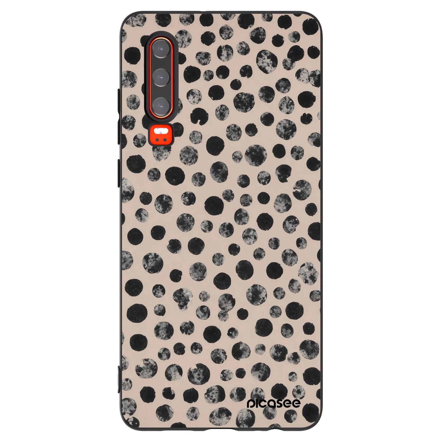 Picasee Huawei P30 Hülle - Schwarzes Silikon - Dots