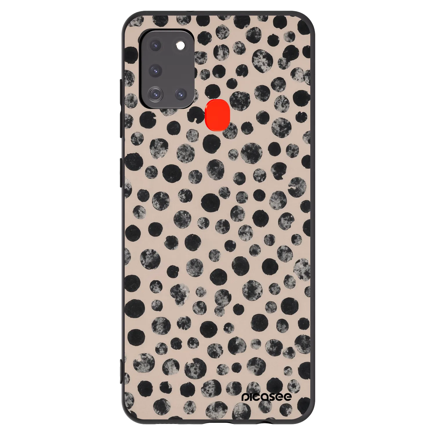 Picasee Samsung Galaxy A21s Hülle - Schwarzes Silikon - Dots