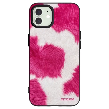 Picasee Apple iPhone 12 Hülle - Schwarzes Silikon - Pink Moo