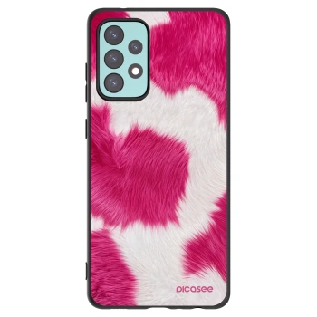 Picasee Samsung Galaxy A72 A725F Hülle - Schwarzes Silikon - Pink Moo