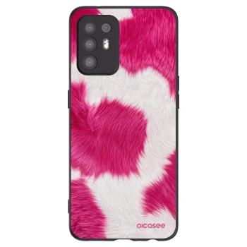 Picasee OPPO A94 5G Hülle - Schwarzes Silikon - Pink Moo