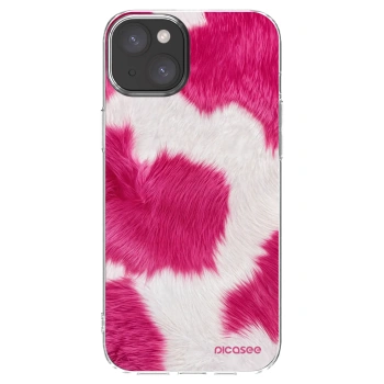 Picasee Apple iPhone 15 Plus Hülle - Transparentes Silikon - Pink Moo