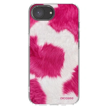 Picasee Apple iPhone 16e Hülle - Transparentes Silikon - Pink Moo