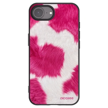 Picasee Apple iPhone 16e Hülle - Schwarzes Silikon - Pink Moo