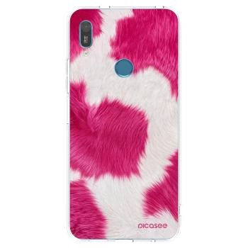 Picasee Huawei Y6 2019 Hülle - Transparentes Silikon - Pink Moo
