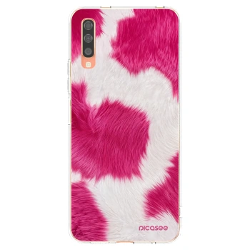 Picasee Samsung Galaxy A70 A705F Hülle - Transparentes Silikon - Pink Moo