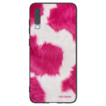 Picasee Samsung Galaxy A70 A705F Hülle - Schwarzes Silikon - Pink Moo