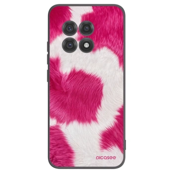 Picasee OnePlus 13R 5G Hülle - Schwarzes Silikon - Pink Moo