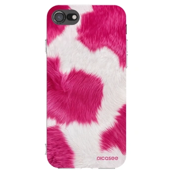 Picasee Apple iPhone 8 Hülle - Transparentes Silikon - Pink Moo