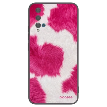 Picasee Huawei Nova 5T Hülle - Schwarzes Silikon - Pink Moo