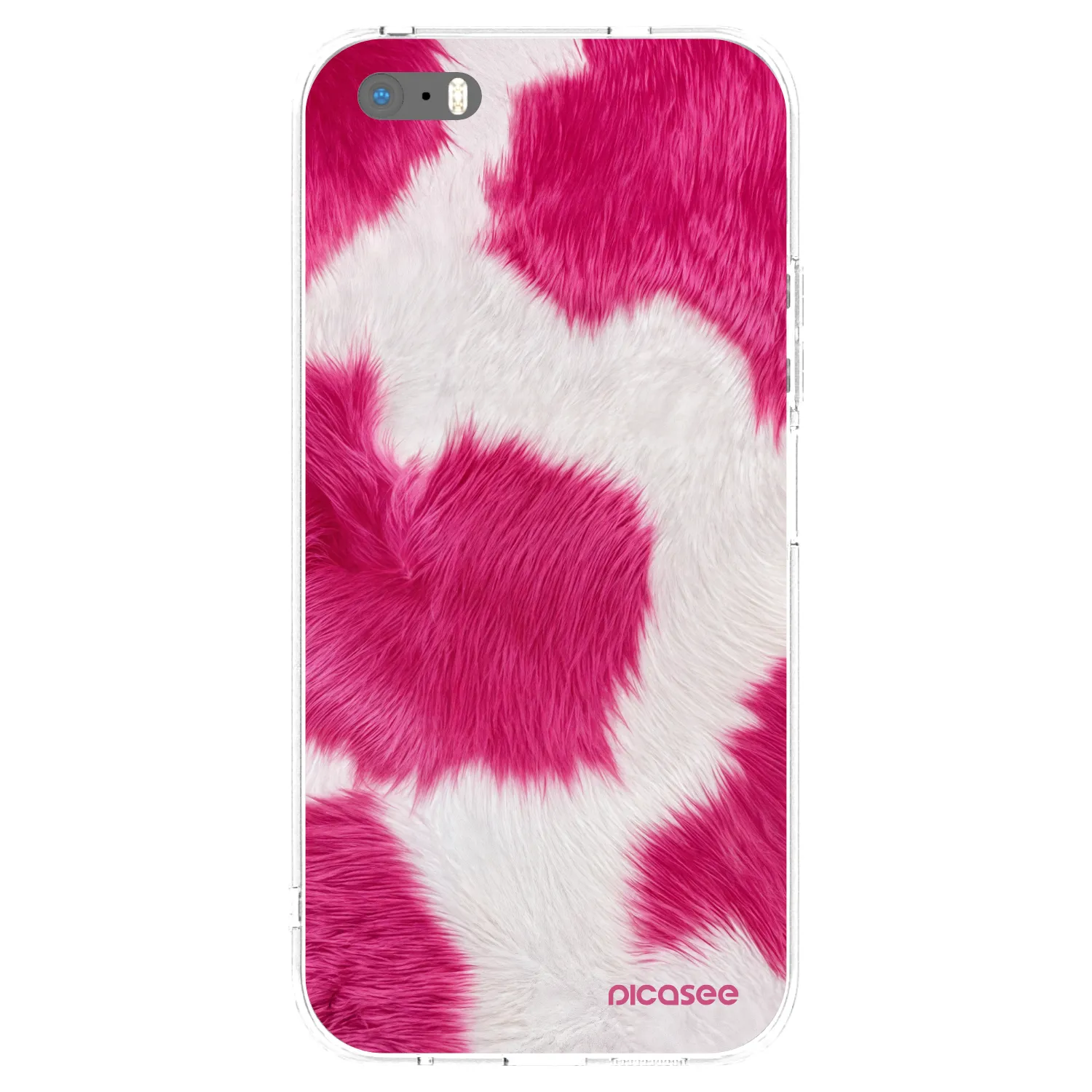Picasee Apple iPhone 5/5S/SE Hülle - Transparentes Silikon - Pink Moo
