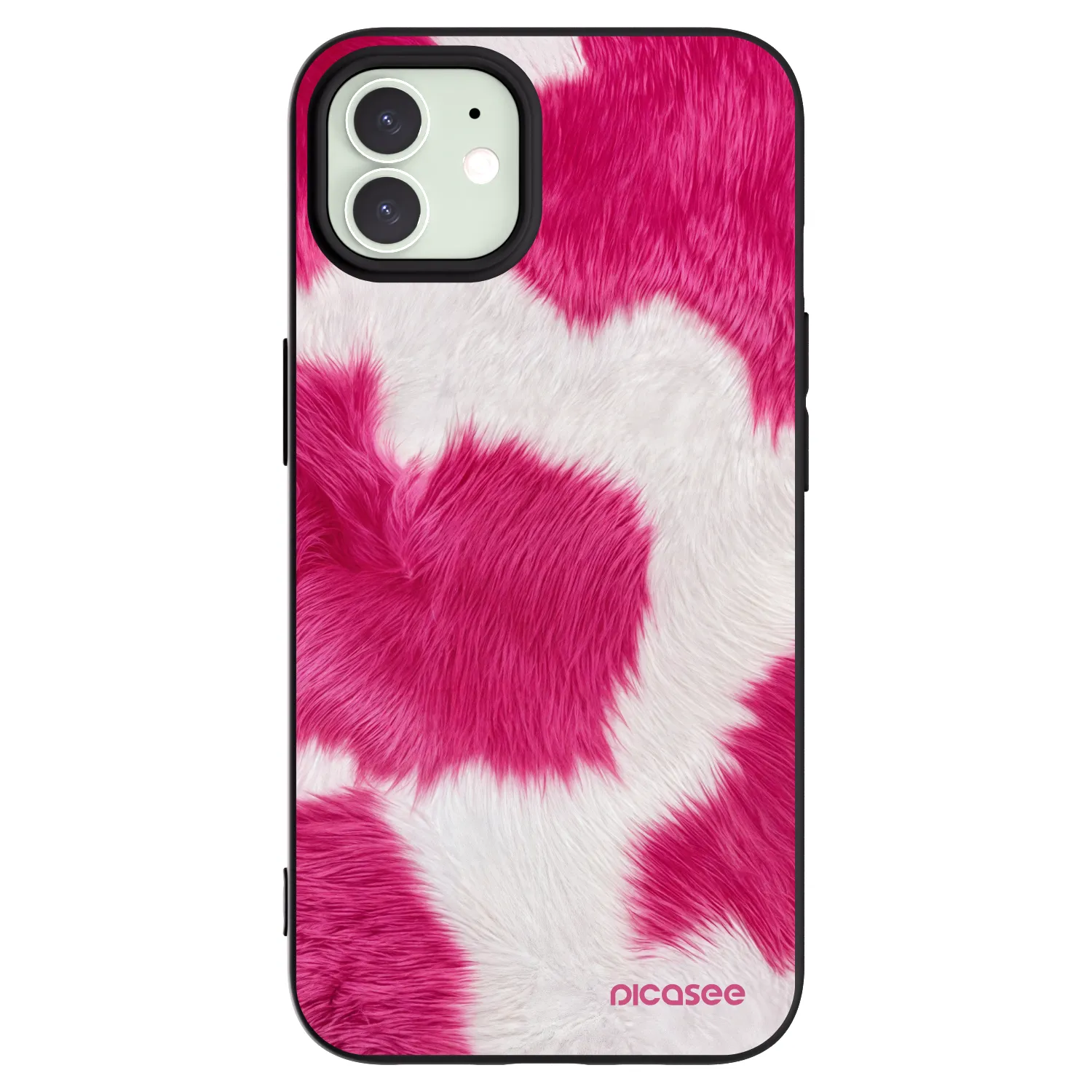 Picasee Apple iPhone 12 Hülle - Schwarzes Silikon - Pink Moo