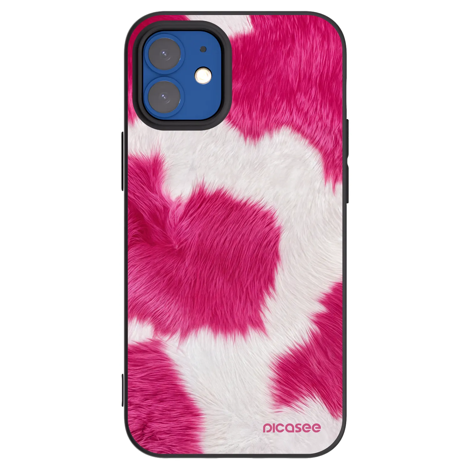 Picasee Apple iPhone 12 mini Hülle - Schwarzes Silikon - Pink Moo