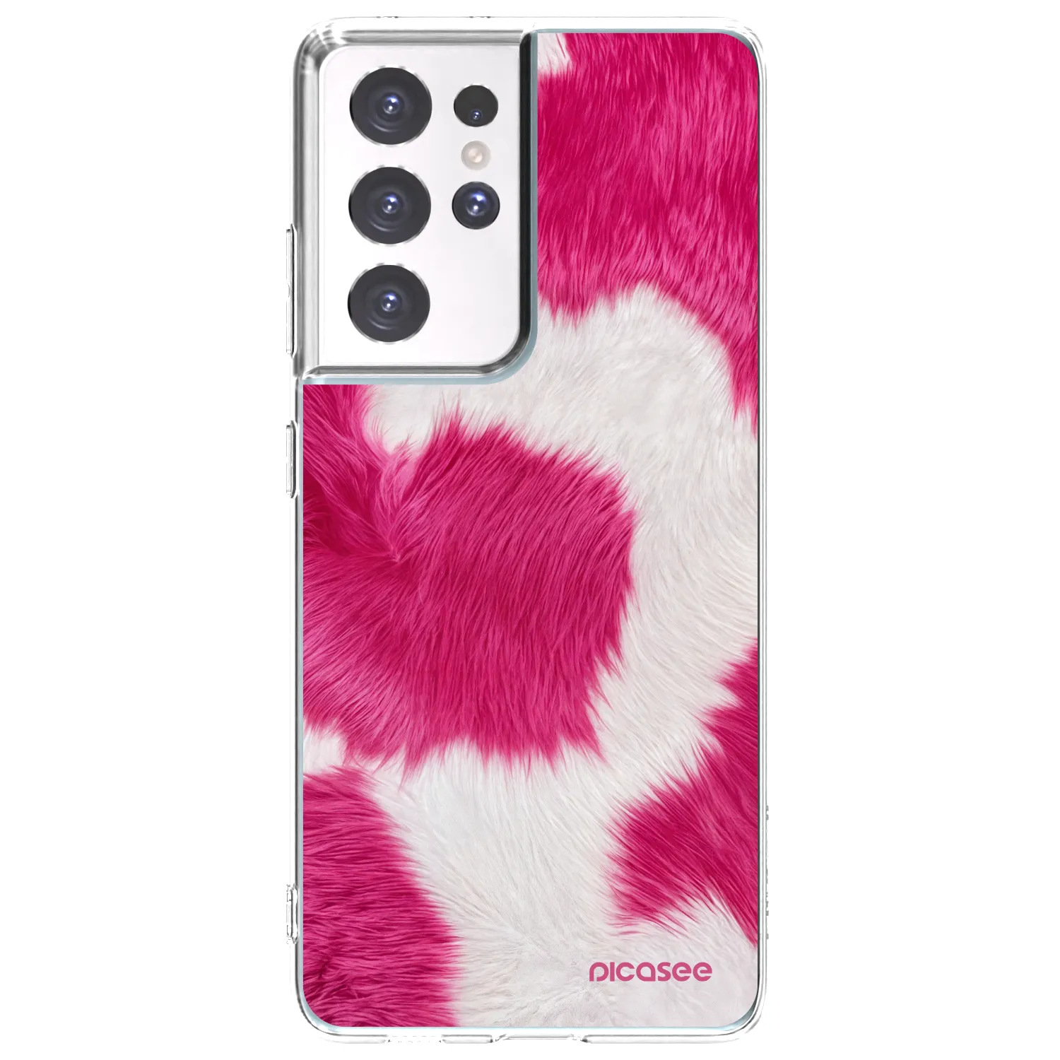 Picasee Samsung Galaxy S21 Ultra 5G G998B Hülle - Transparentes Silikon - Pink Moo