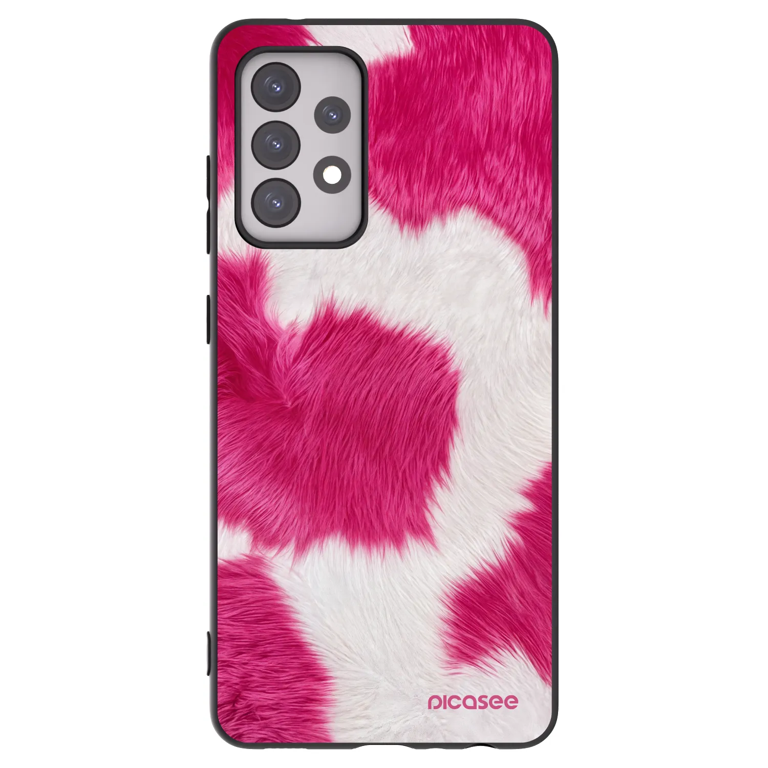 Picasee Samsung Galaxy A52 5G A525F Hülle - Schwarzes Silikon - Pink Moo