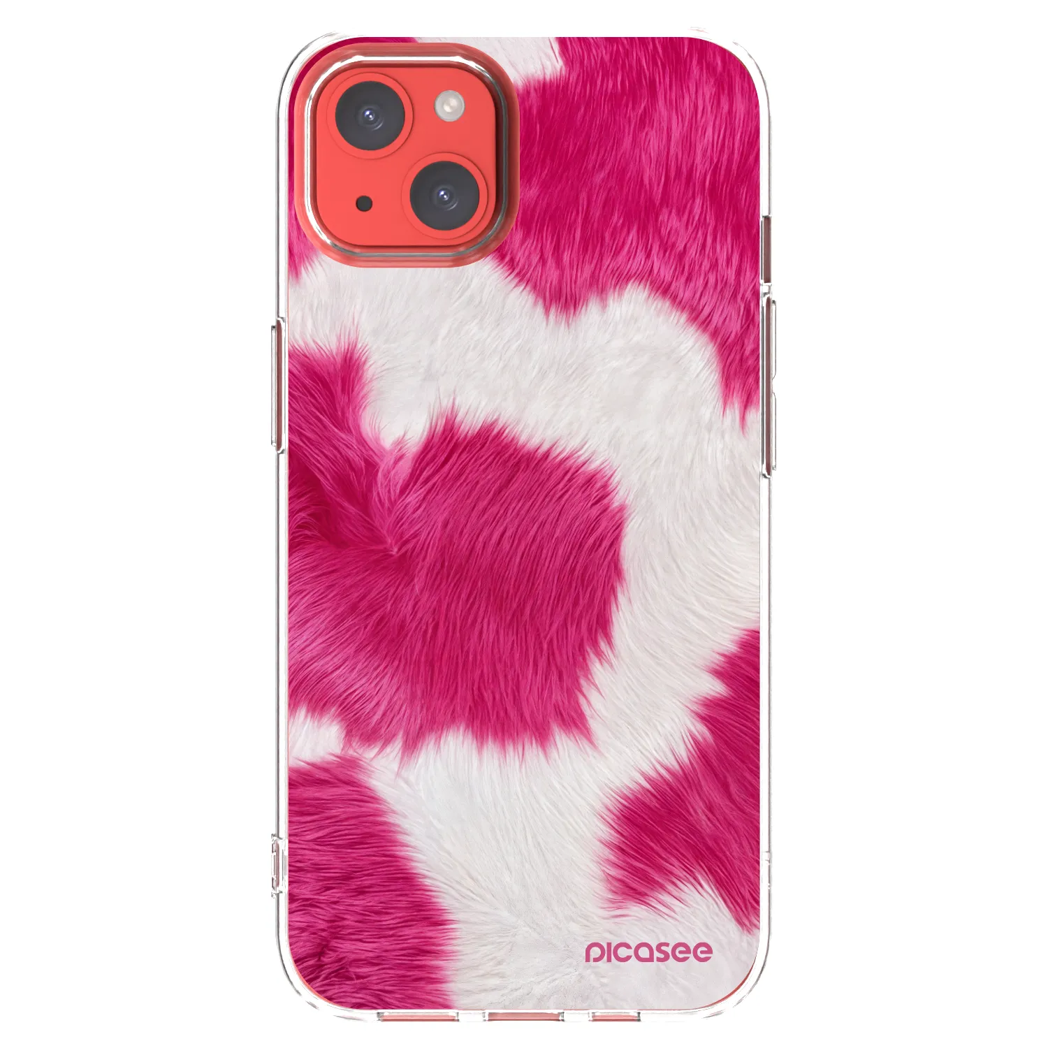 Picasee Apple iPhone 13 Hülle - Transparentes Silikon - Pink Moo