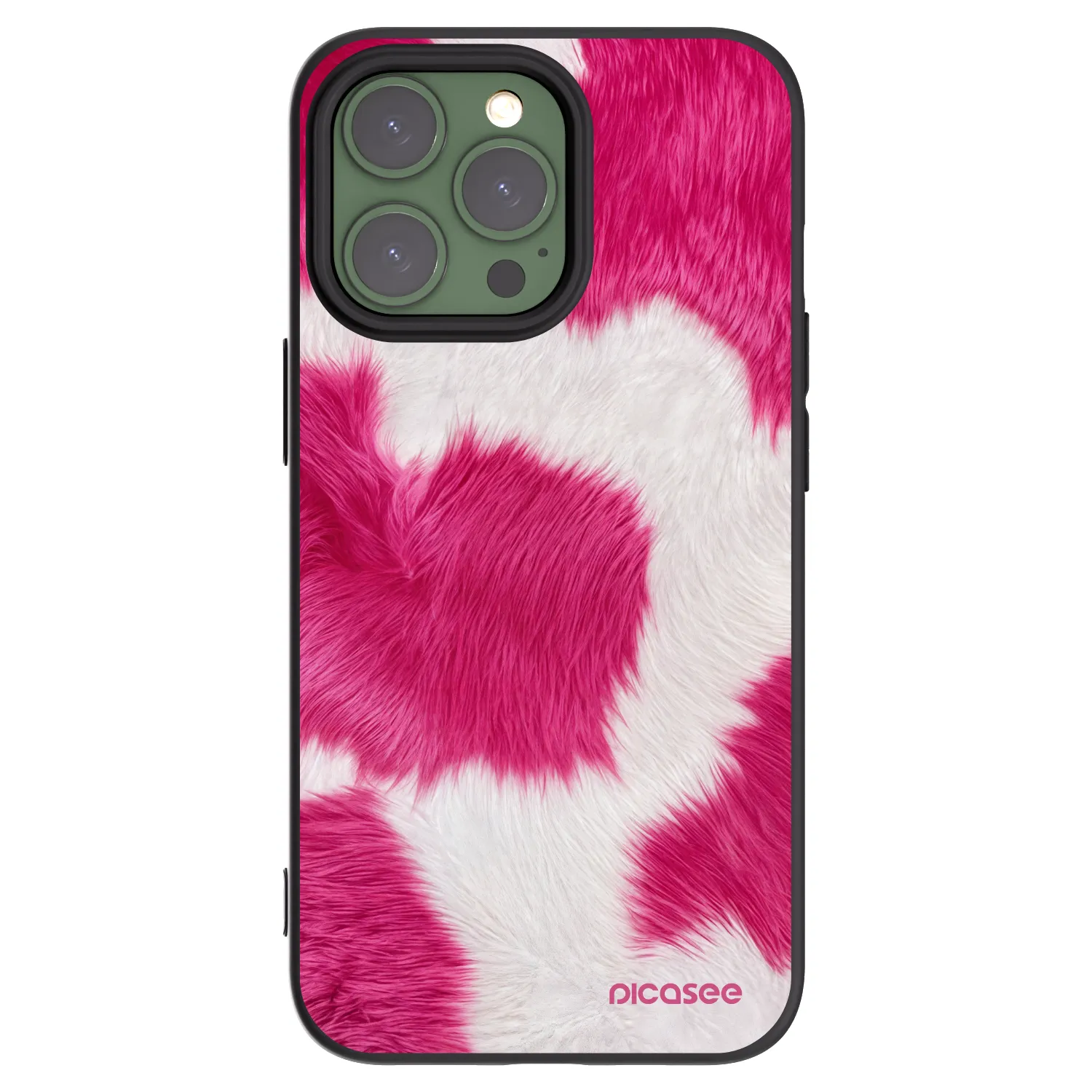 Picasee Apple iPhone 13 Pro Hülle - Schwarzes Silikon - Pink Moo