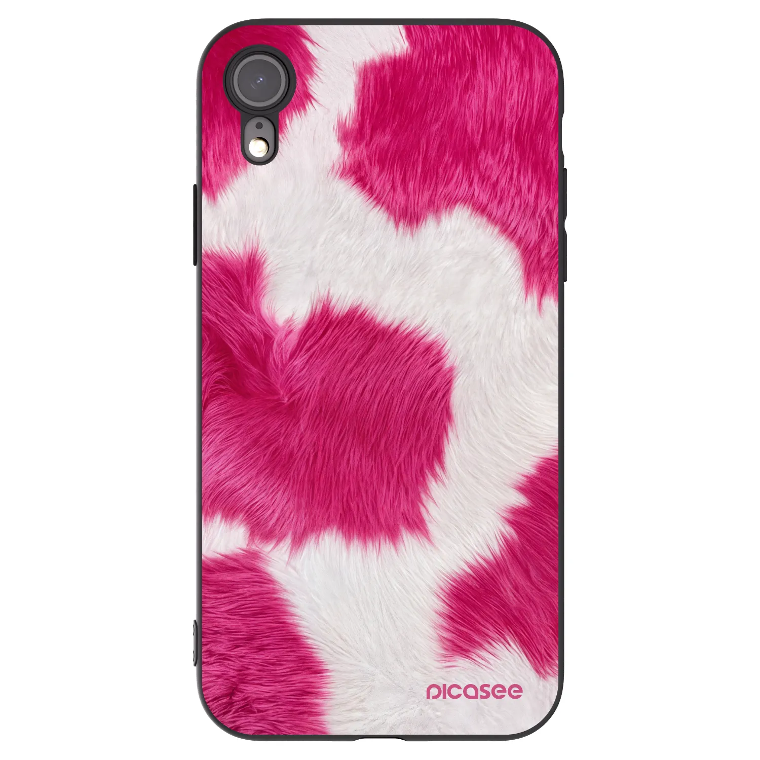 Picasee Apple iPhone XR Hülle - Schwarzes Silikon - Pink Moo