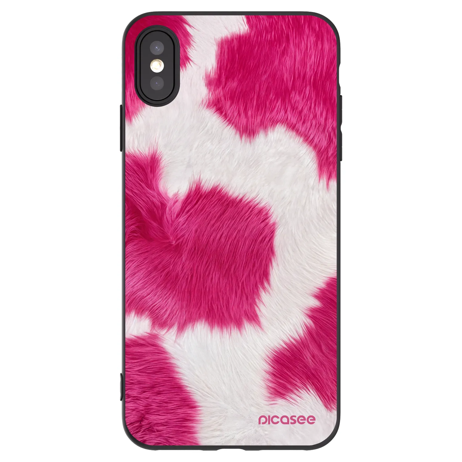 Picasee Apple iPhone XS Max Hülle - Schwarzes Silikon - Pink Moo