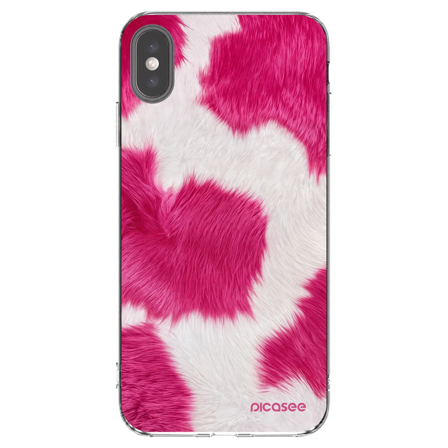 Picasee Apple iPhone XS Max Hülle - Transparentes Silikon - Pink Moo