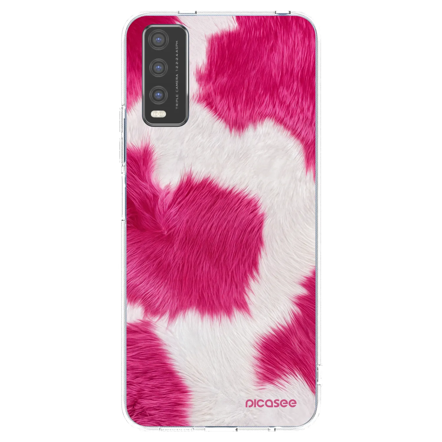 Picasee Vivo Y20s Hülle - Transparentes Silikon - Pink Moo