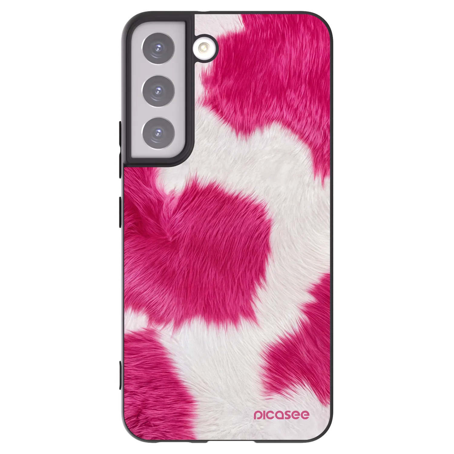 Picasee Samsung Galaxy S22 5G Hülle - Schwarzes Silikon - Pink Moo