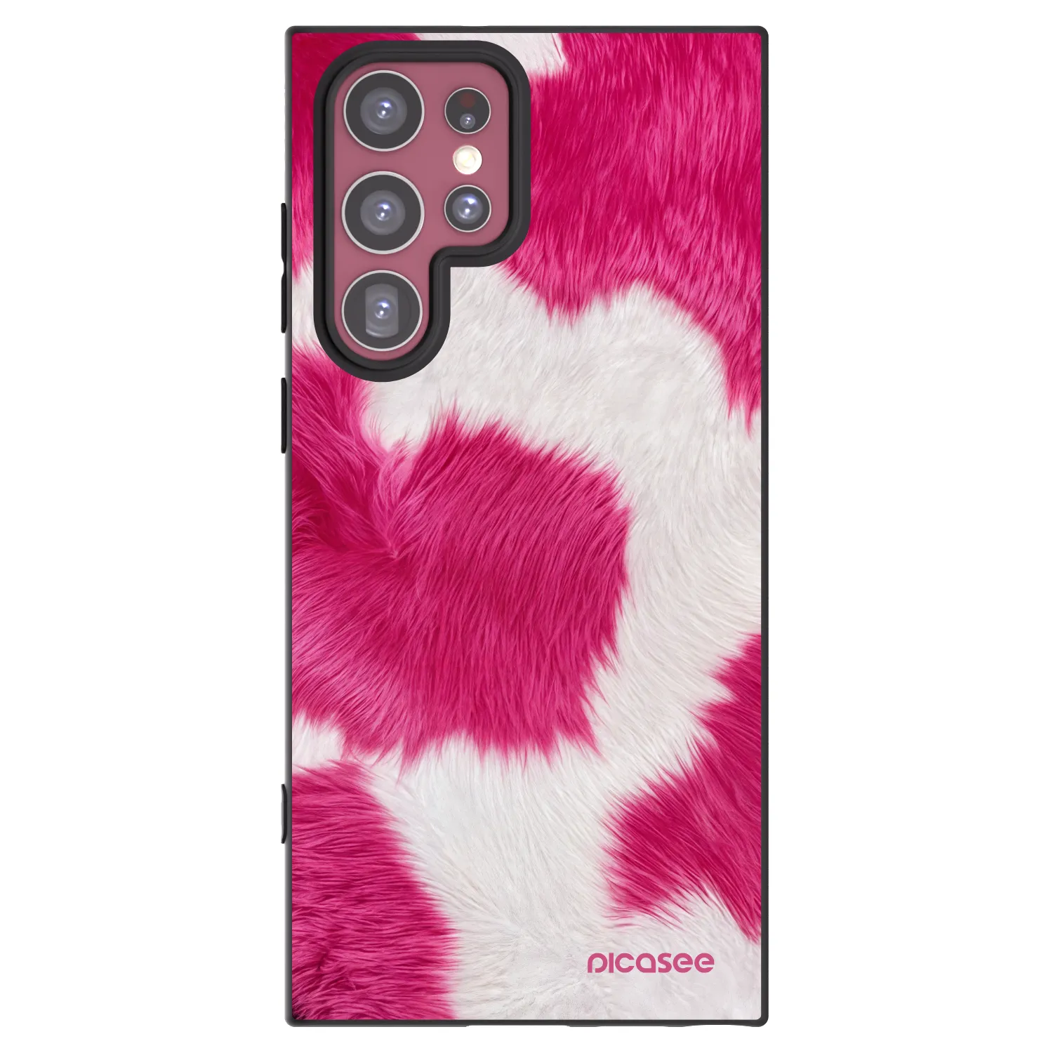 Picasee Samsung Galaxy S22 Ultra 5G Hülle - Schwarzes Silikon - Pink Moo