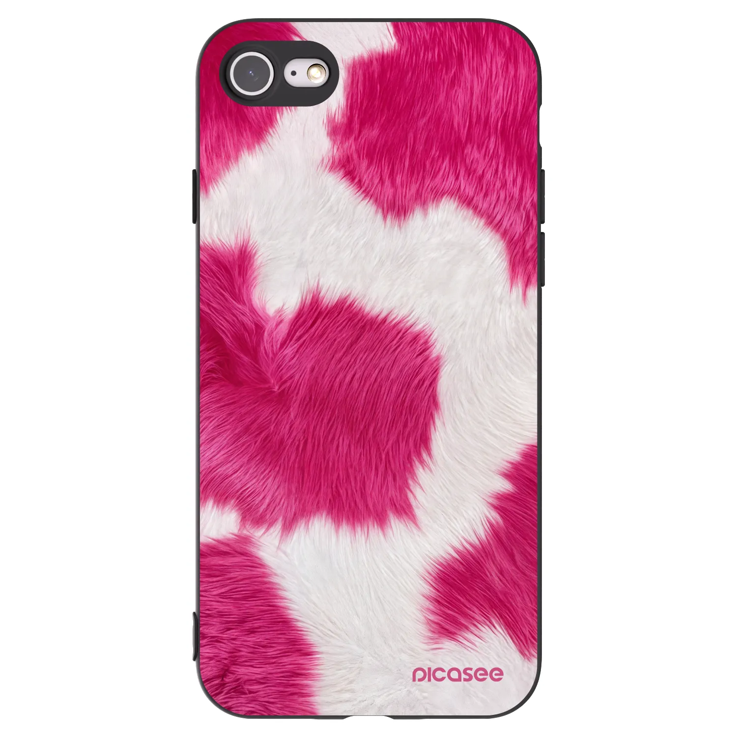 Picasee Apple iPhone SE 2022 Hülle - Schwarzes Silikon - Pink Moo