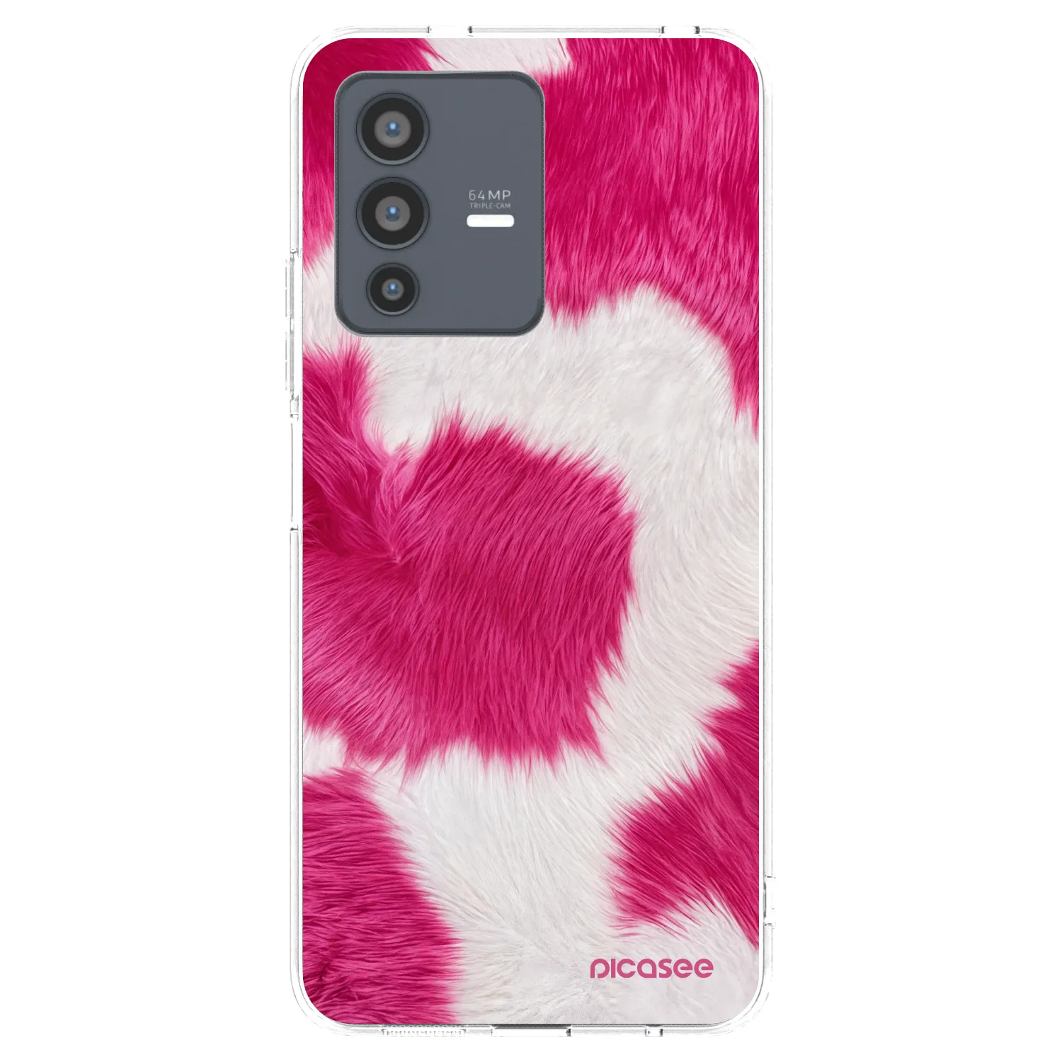 Picasee Vivo V23 5G Hülle - Transparentes Silikon - Pink Moo