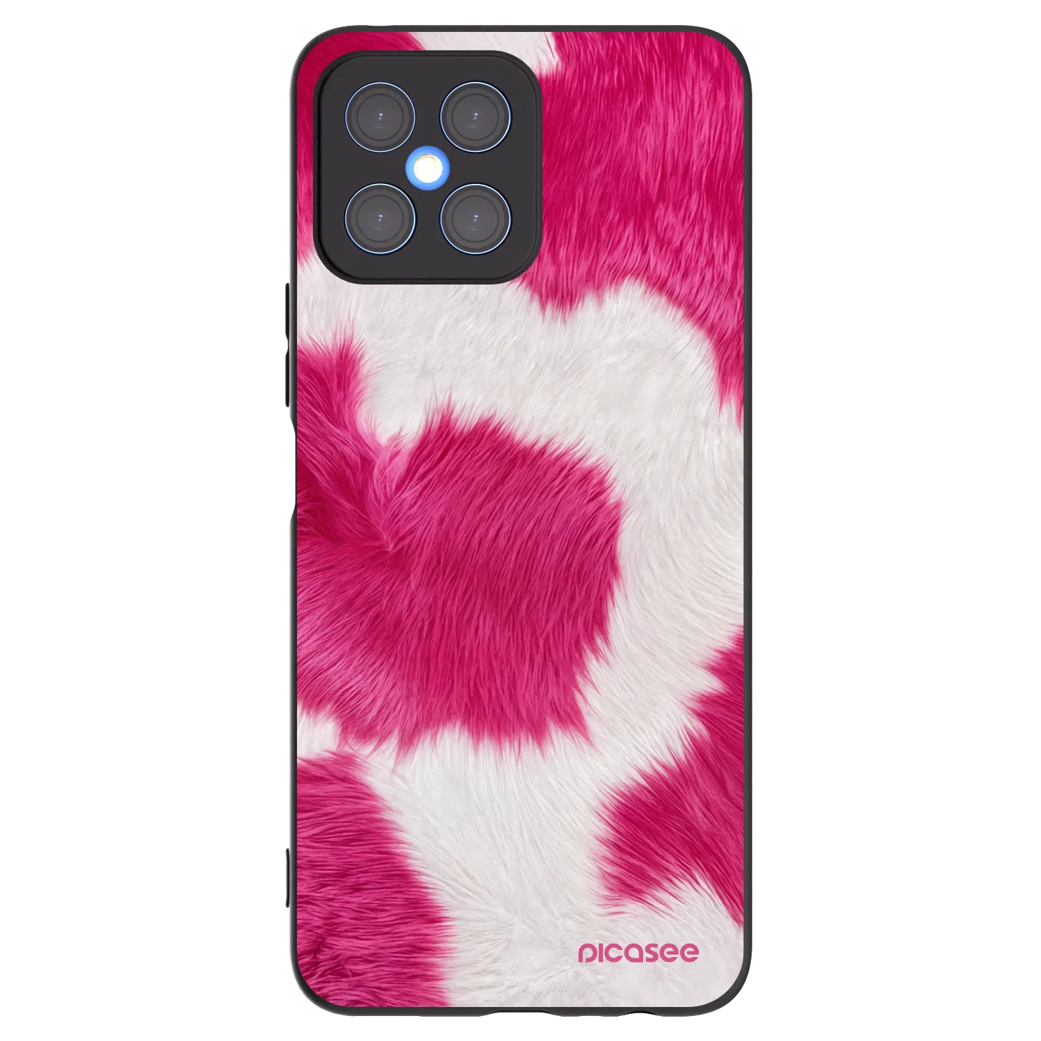 Picasee Honor X8 4G Hülle - Schwarzes Silikon - Pink Moo