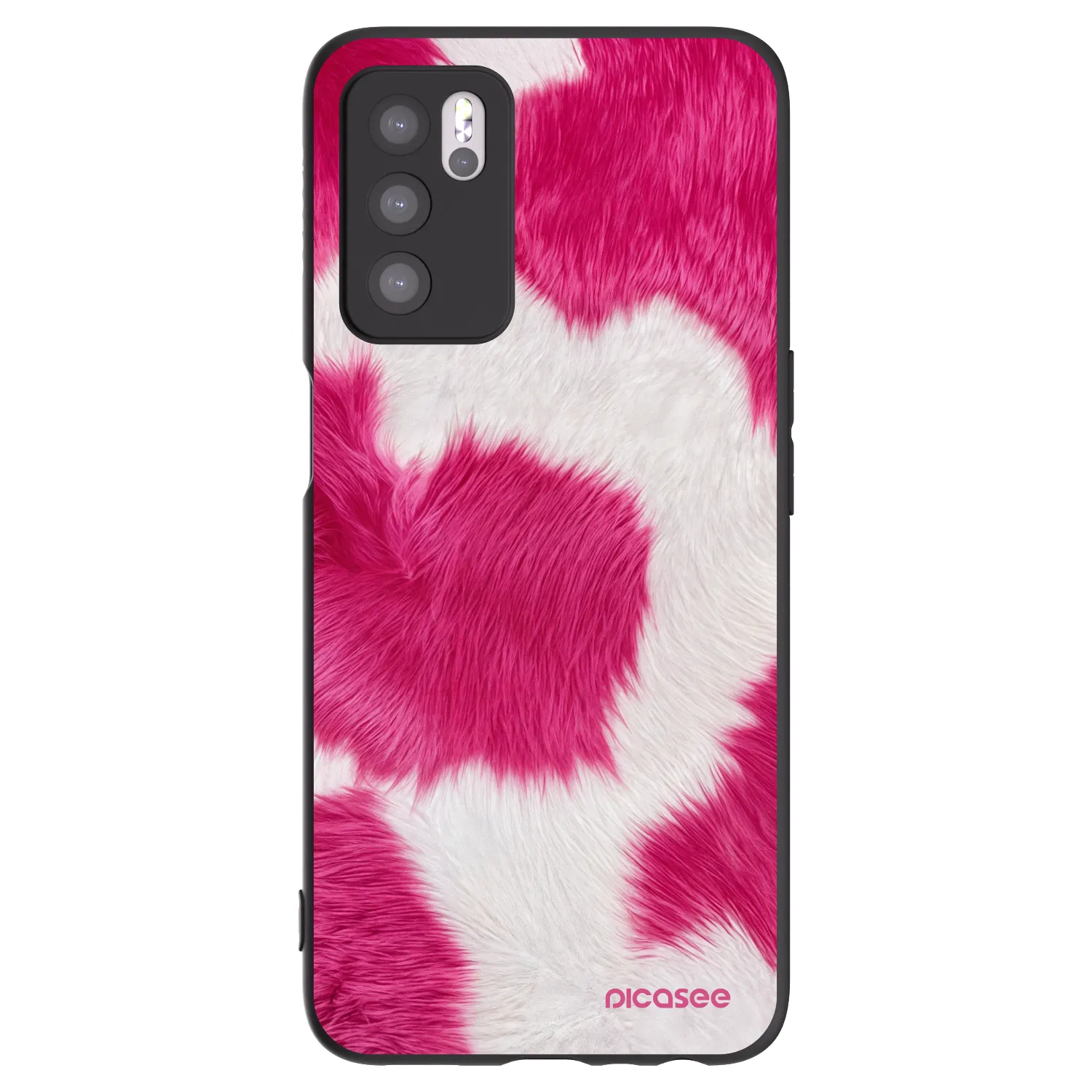 Picasee OPPO A16s Hülle - Schwarzes Silikon - Pink Moo