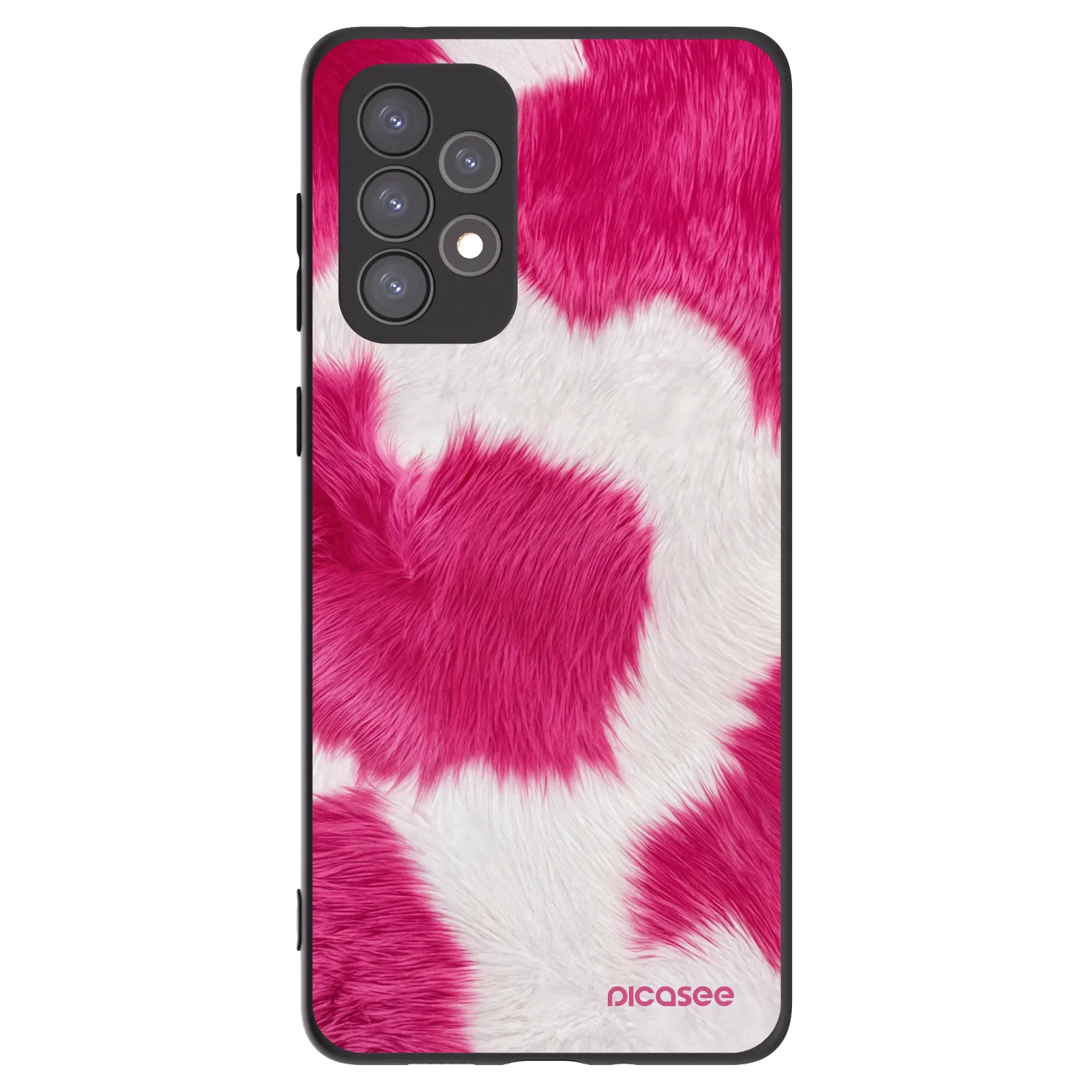 Picasee Samsung Galaxy A73 5G Hülle - Schwarzes Silikon - Pink Moo