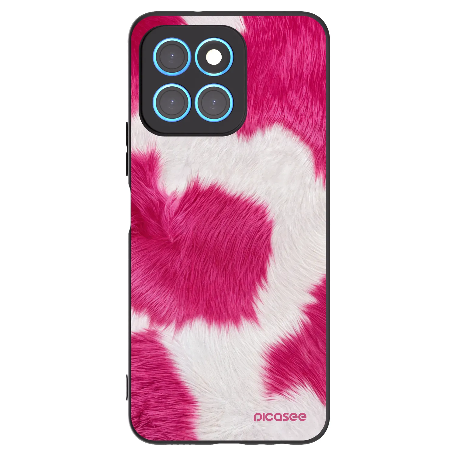 Picasee Honor X8 5G Hülle - Schwarzes Silikon - Pink Moo