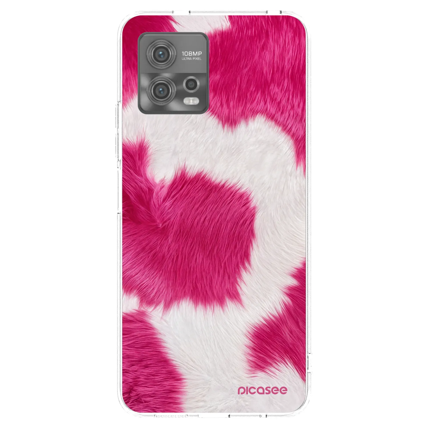 Picasee Motorola Moto G72 Hülle - Transparentes Silikon - Pink Moo