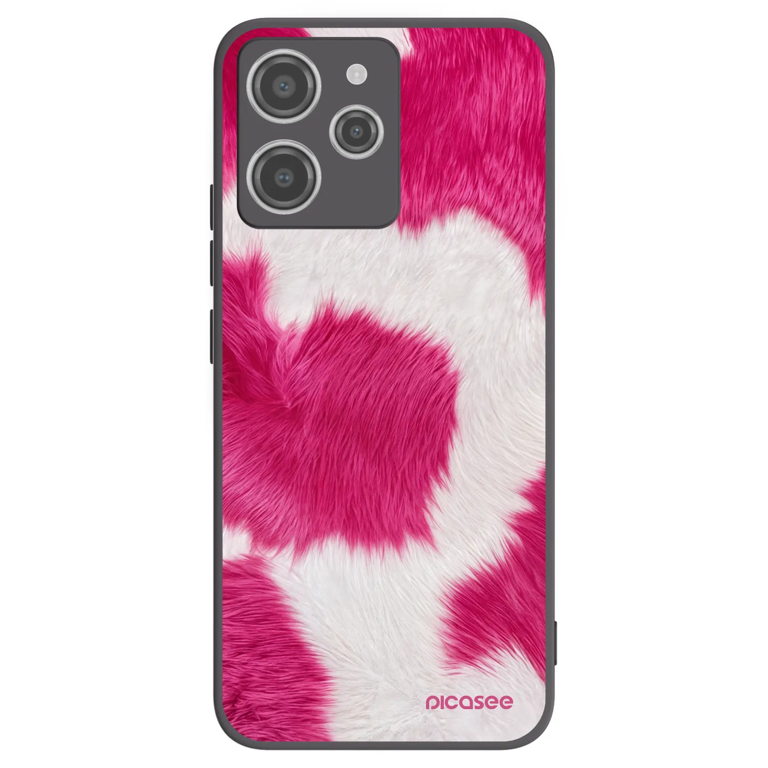 Picasee Xiaomi Redmi 12 4G Hülle - Schwarzes Silikon - Pink Moo