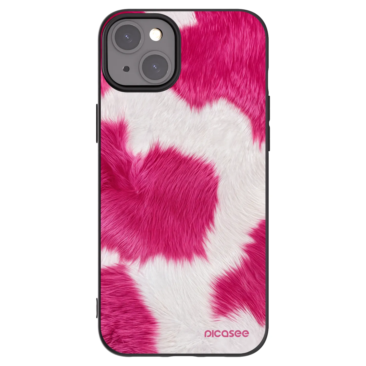 Picasee Apple iPhone 15 Plus Hülle - Schwarzes Silikon - Pink Moo