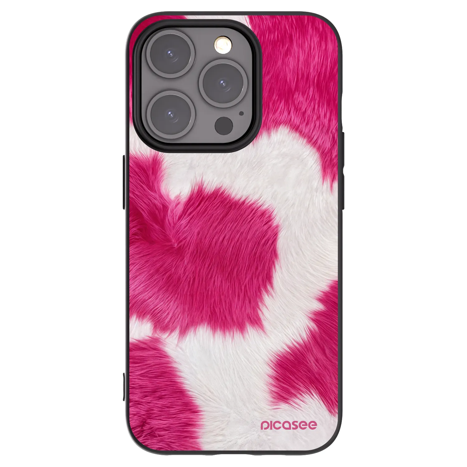 Picasee Apple iPhone 15 Pro Hülle - Schwarzes Silikon - Pink Moo