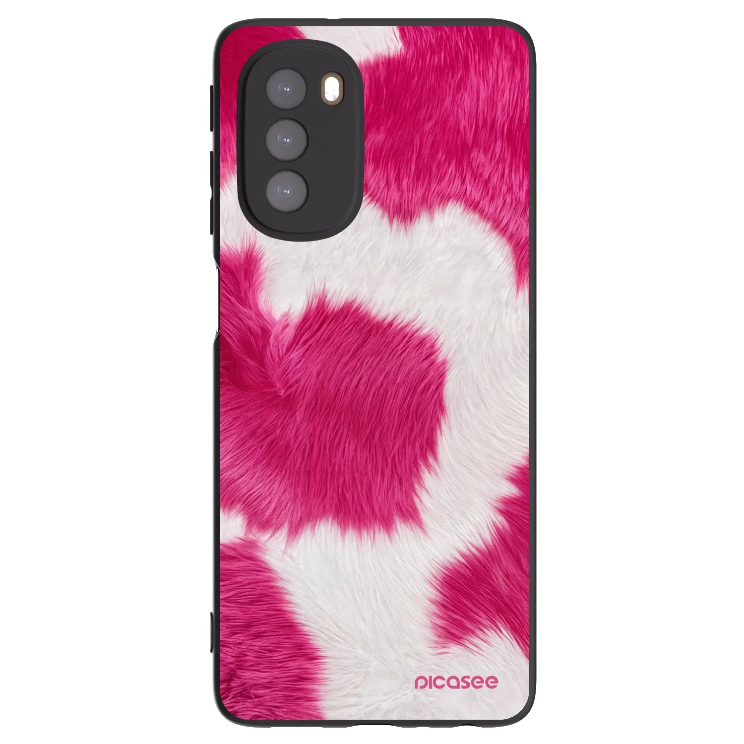 Picasee Motorola Moto G51 Hülle - Schwarzes Silikon - Pink Moo
