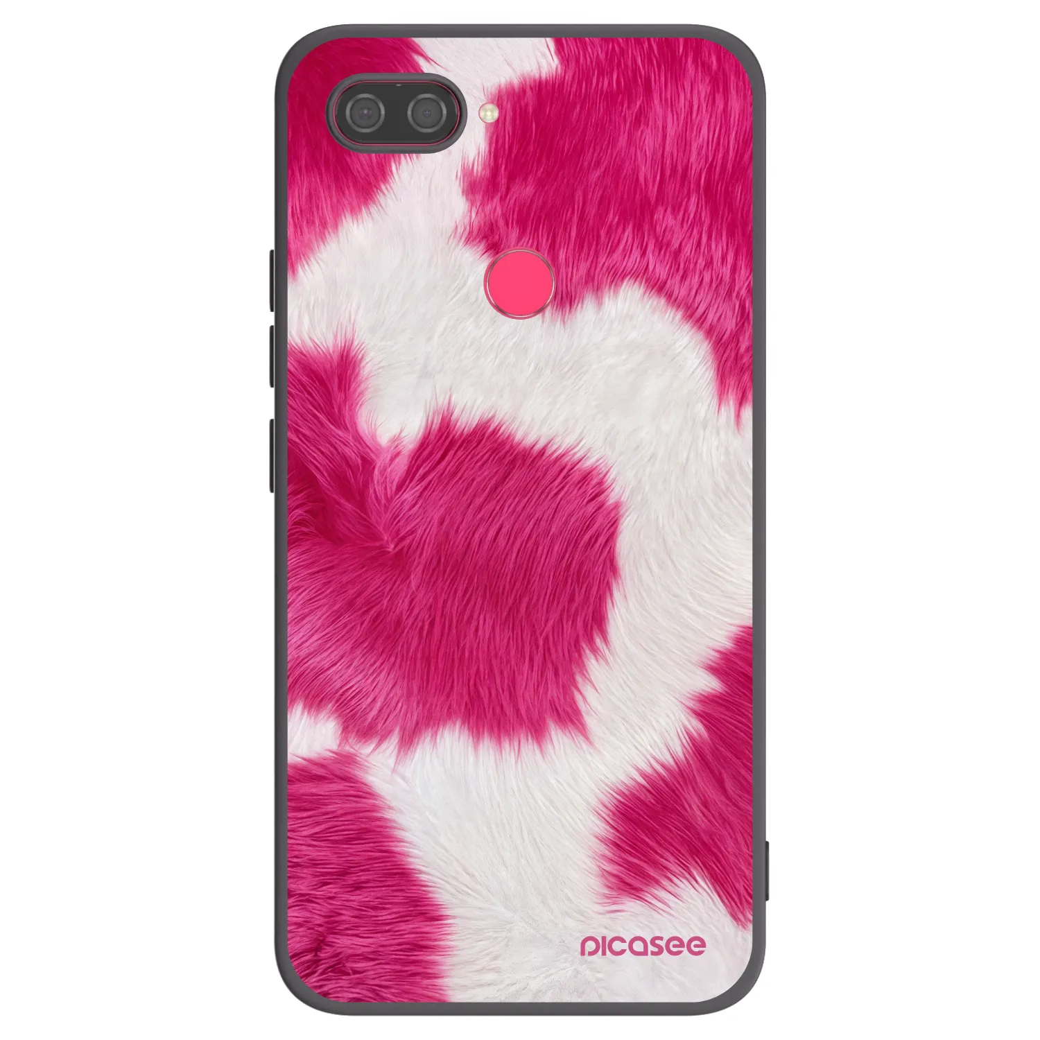 Picasee Xiaomi Mi 8 Lite Hülle - Schwarzes Silikon - Pink Moo