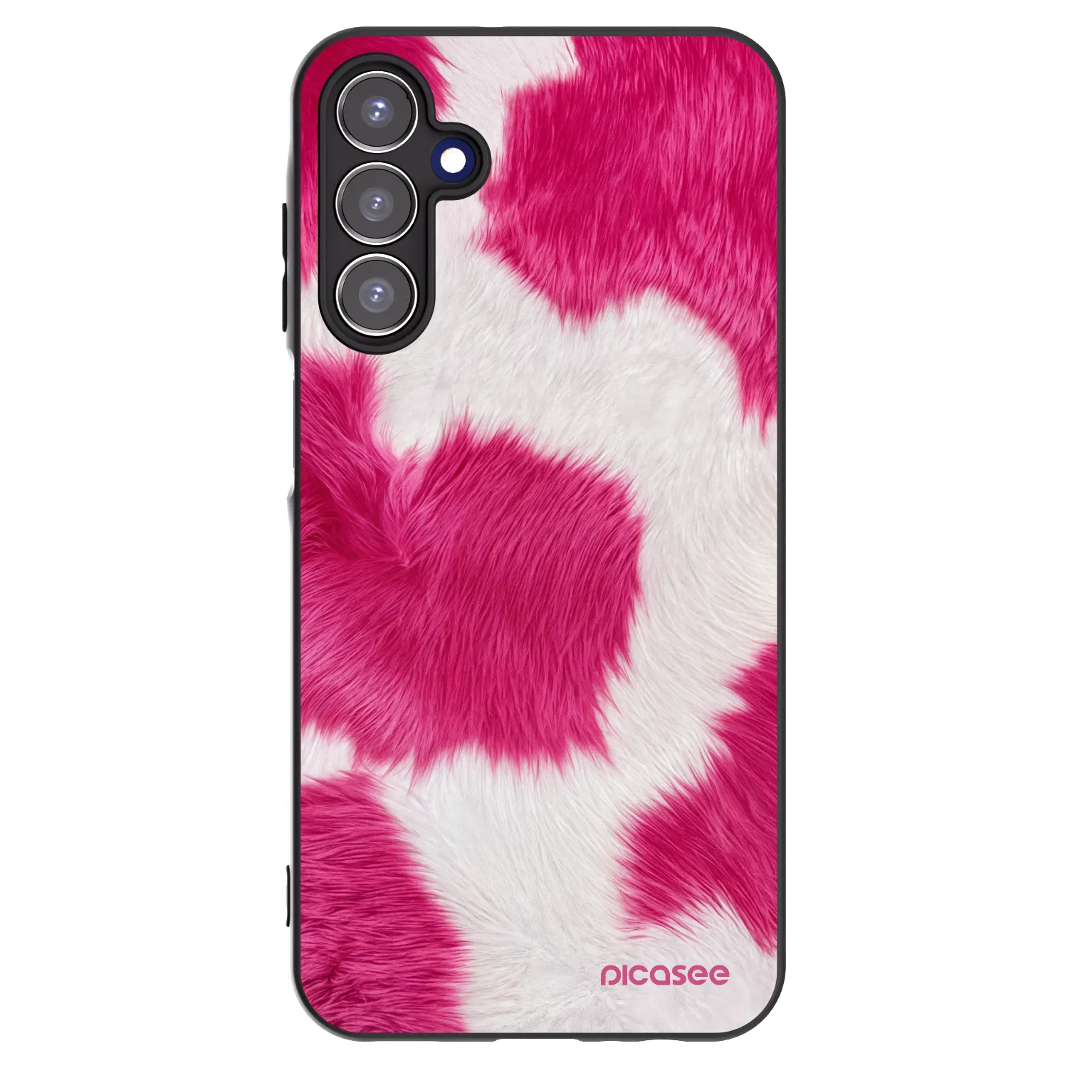 Picasee Samsung Galaxy A15 A155F 4G Hülle - Schwarzes Silikon - Pink Moo