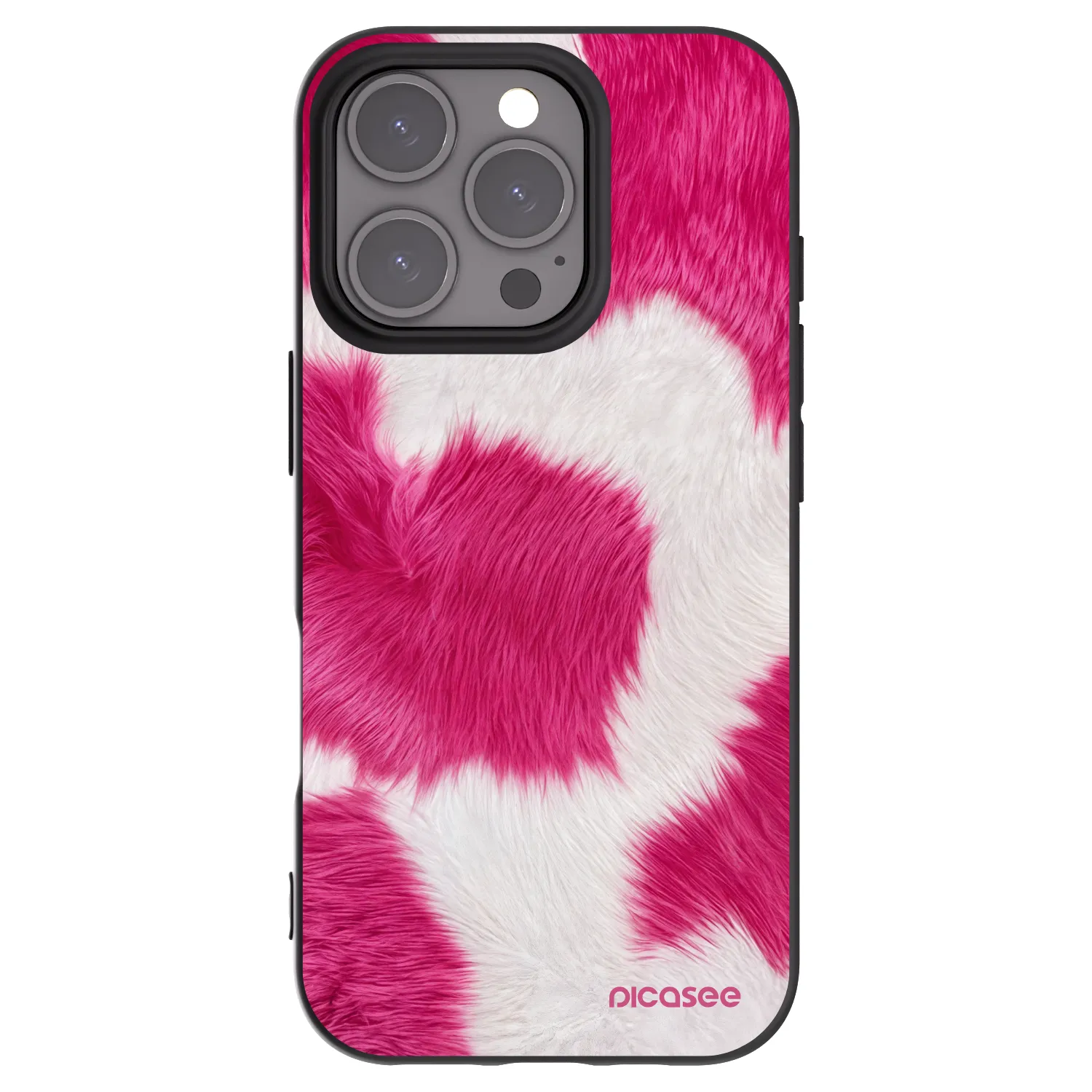 Picasee Apple iPhone 16 Pro Hülle - Schwarzes Silikon - Pink Moo