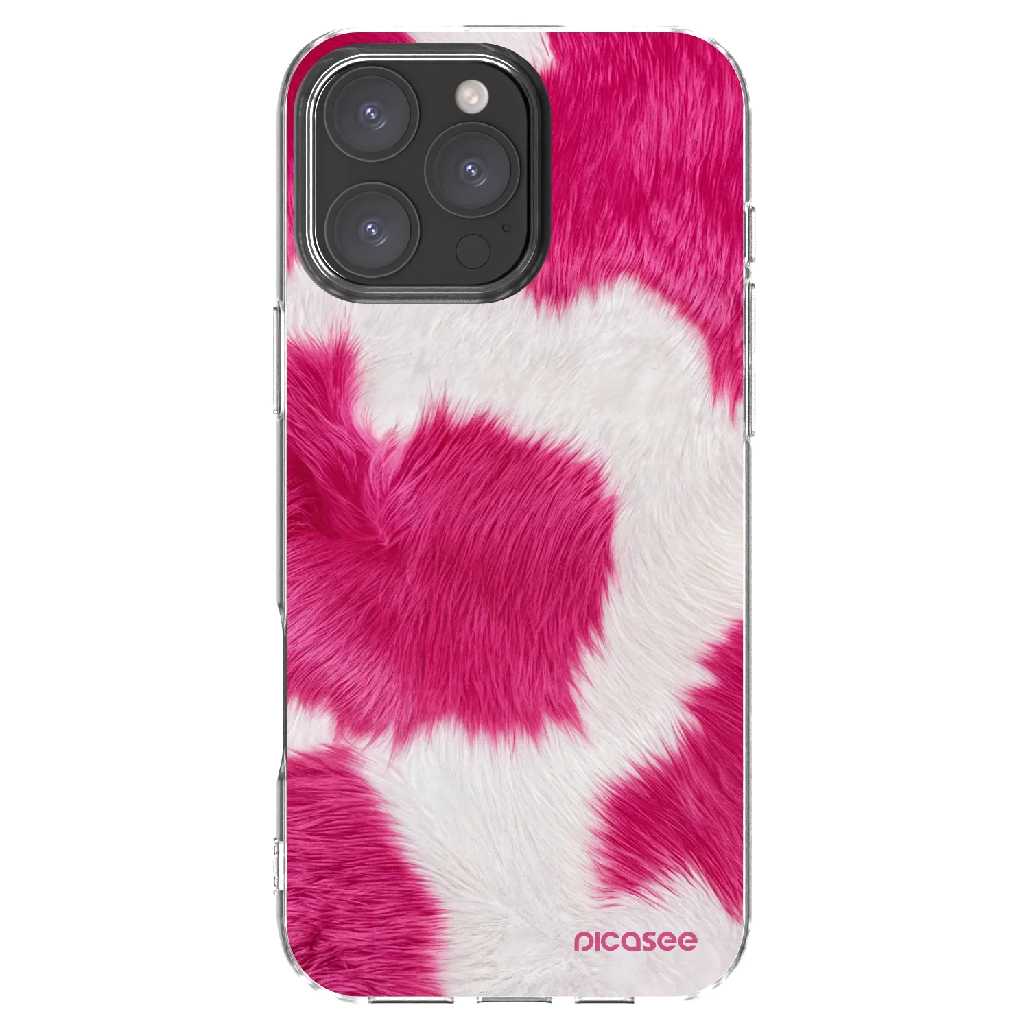 Picasee Apple iPhone 16 Pro Max Hülle - Transparentes Silikon - Pink Moo