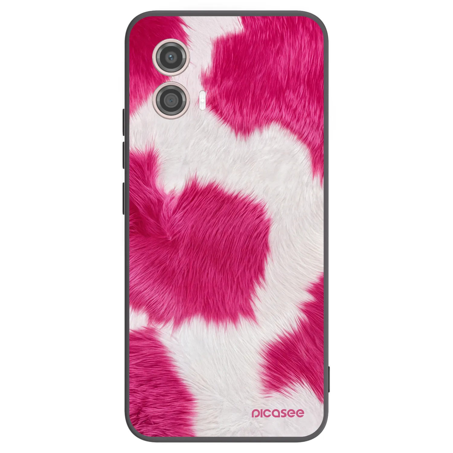 Picasee Motorola Moto G53 5G Hülle - Schwarzes Silikon - Pink Moo